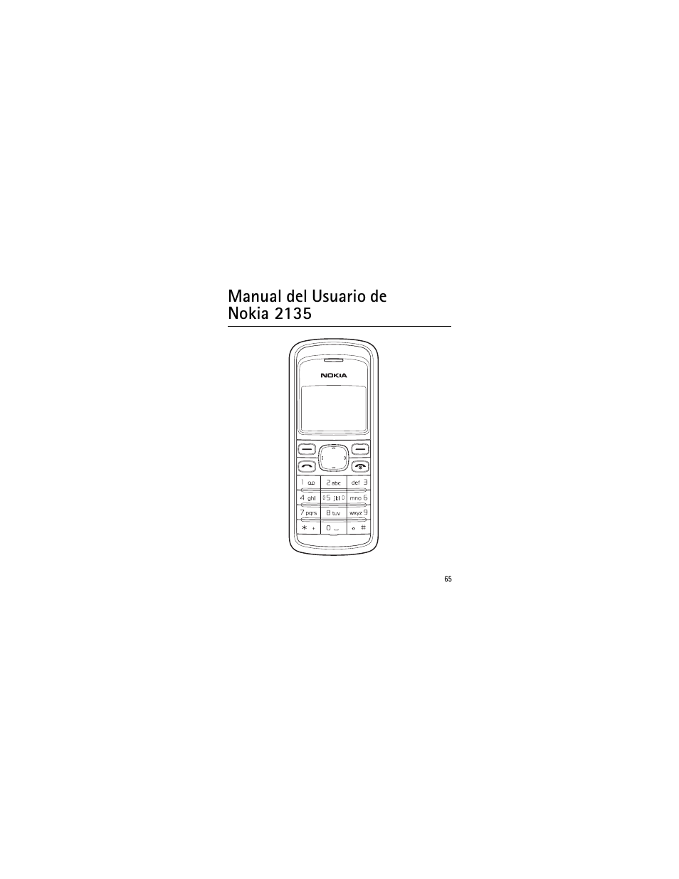 Manual del usuario de nokia 2135 | Nokia 2135 User Manual | Page 66 / 137