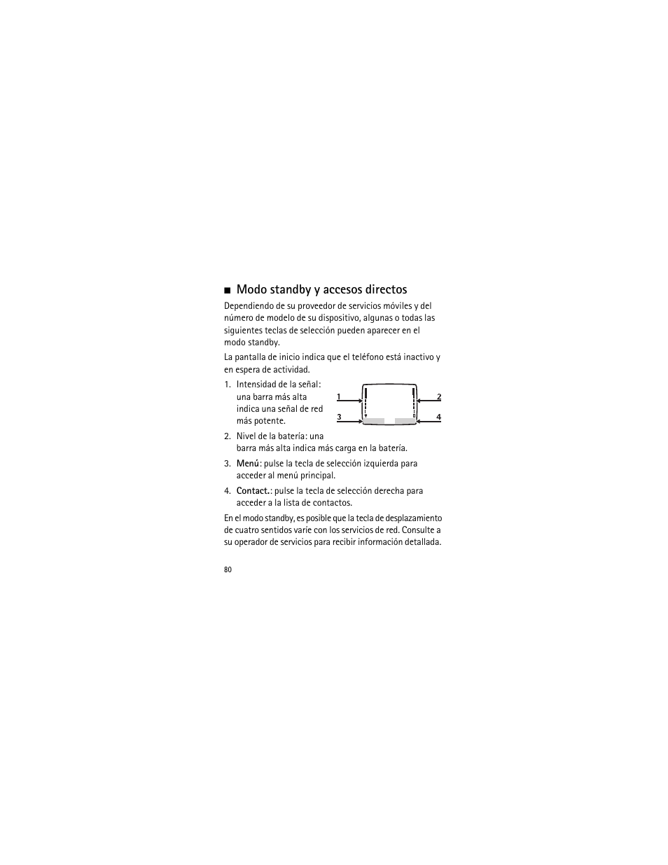 Modo standby y accesos directos | Nokia 2135 User Manual | Page 81 / 137