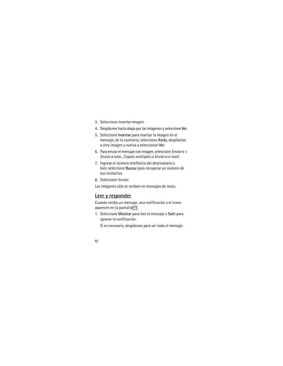 Leer y responder | Nokia 2135 User Manual | Page 93 / 137