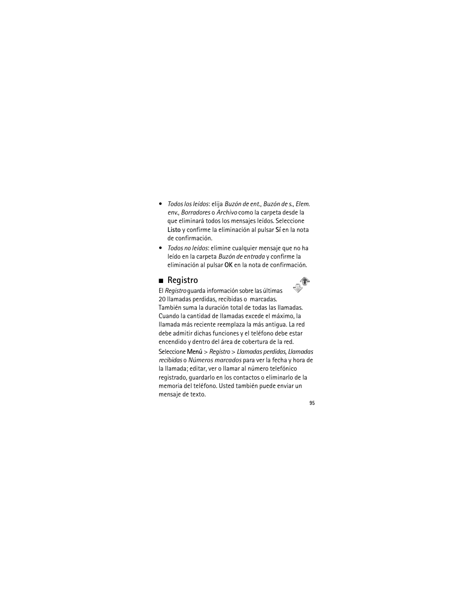 Registro | Nokia 2135 User Manual | Page 96 / 137