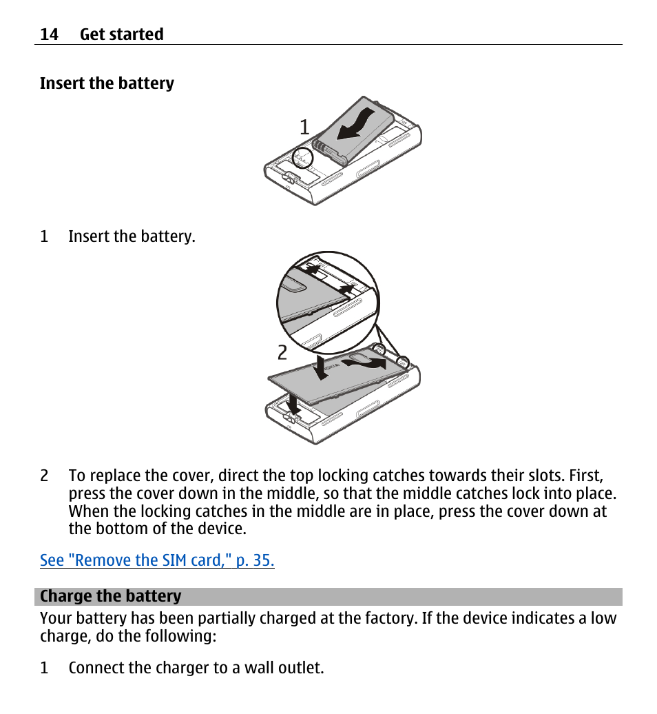 Charge the battery | Nokia X6-00 16GB User Manual | Page 14 / 202