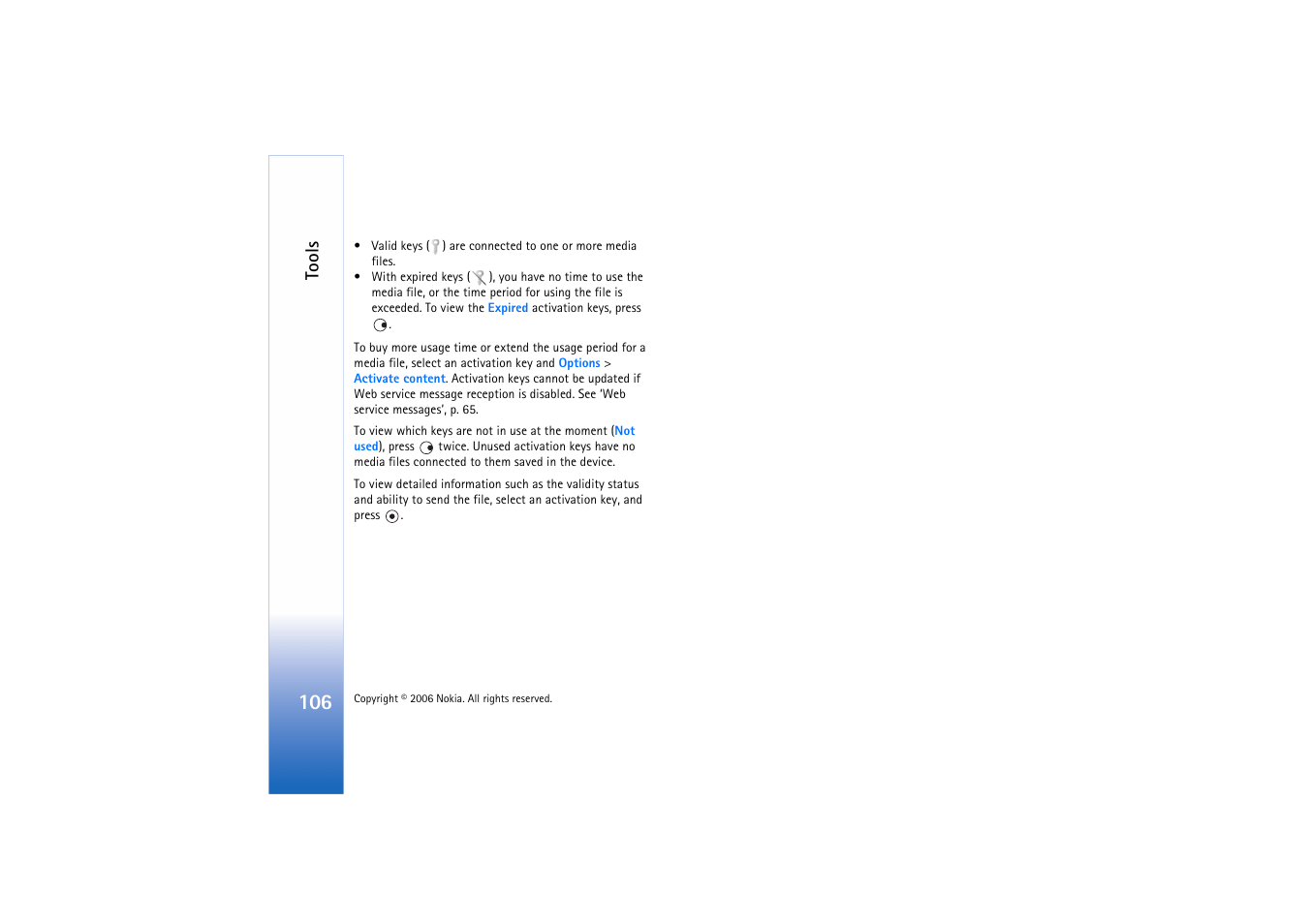 Tools | Nokia N72 User Manual | Page 107 / 121