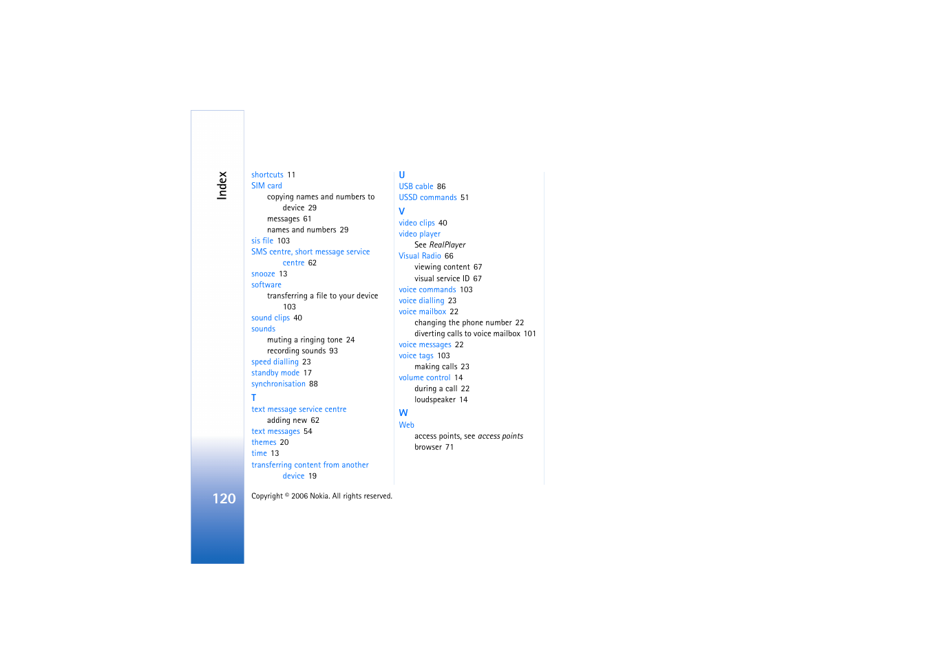 Nokia N72 User Manual | Page 121 / 121