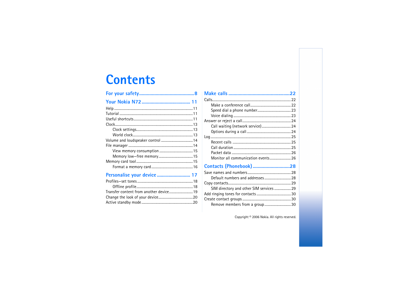 Nokia N72 User Manual | Page 4 / 121