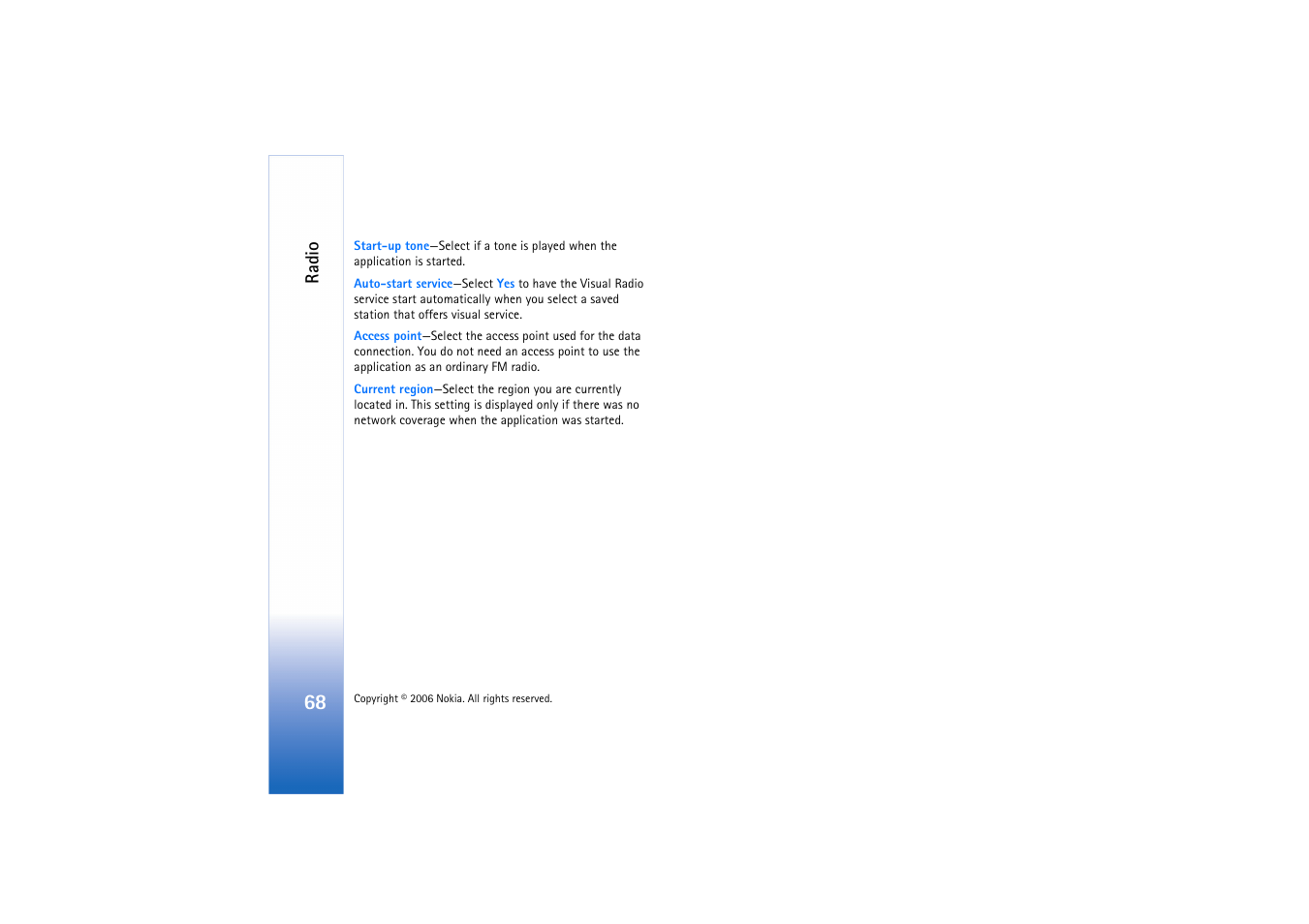 Radio | Nokia N72 User Manual | Page 69 / 121