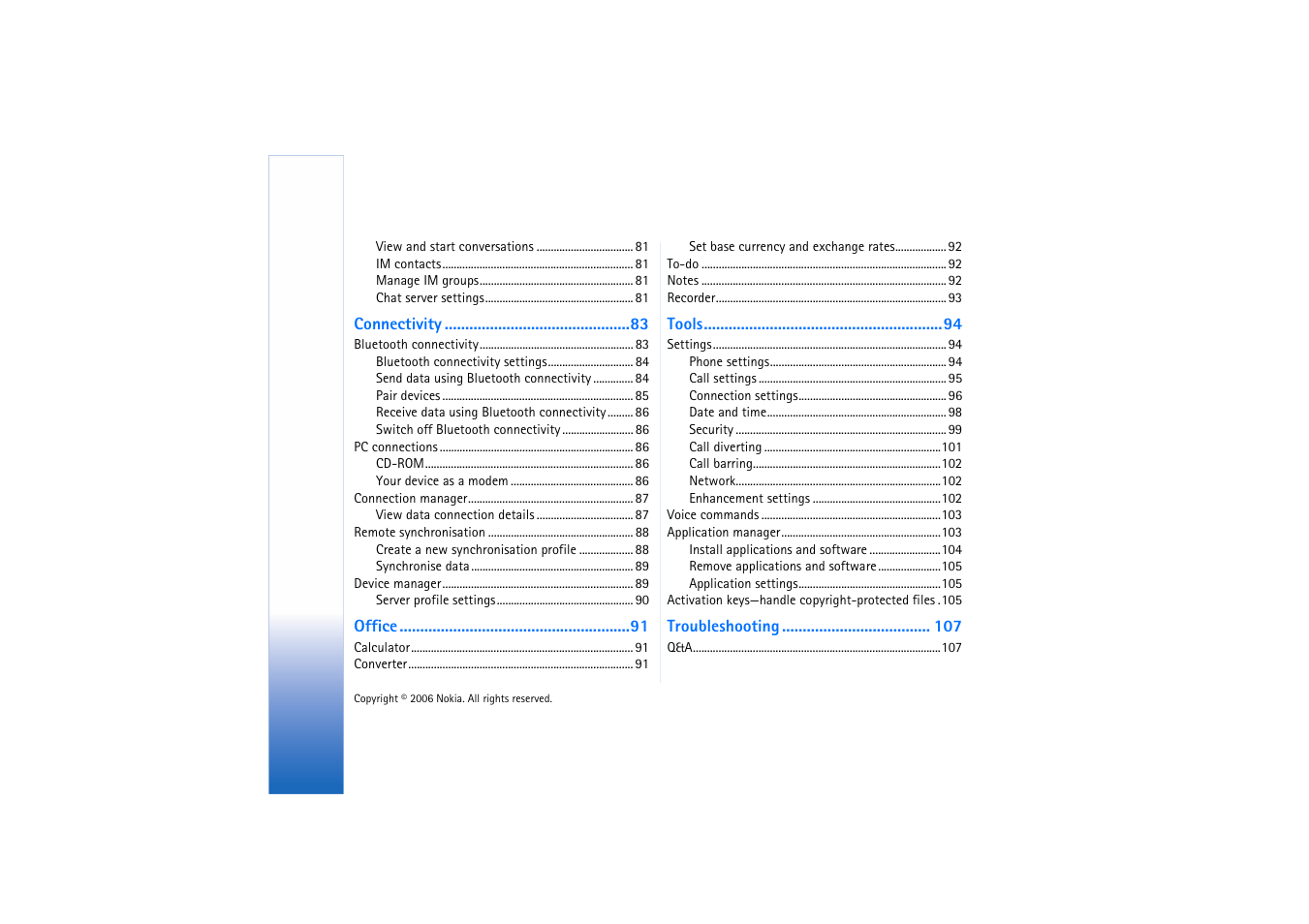 Nokia N72 User Manual | Page 7 / 121