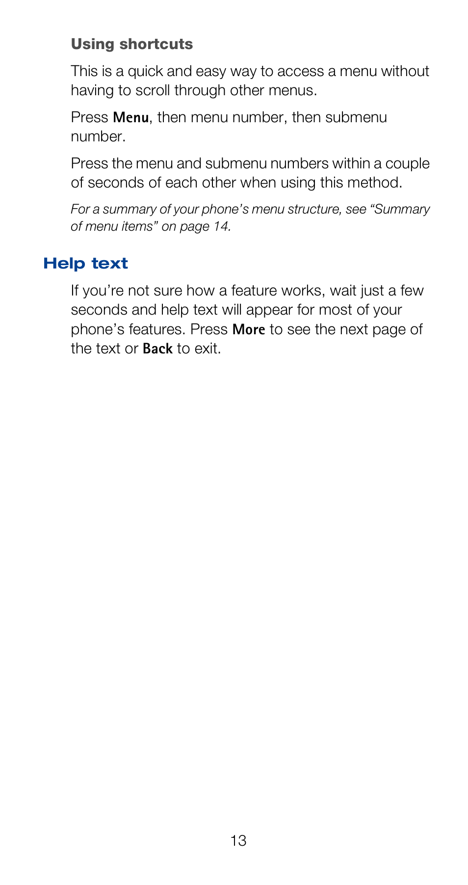 Help text | Nokia 6160 User Manual | Page 20 / 101