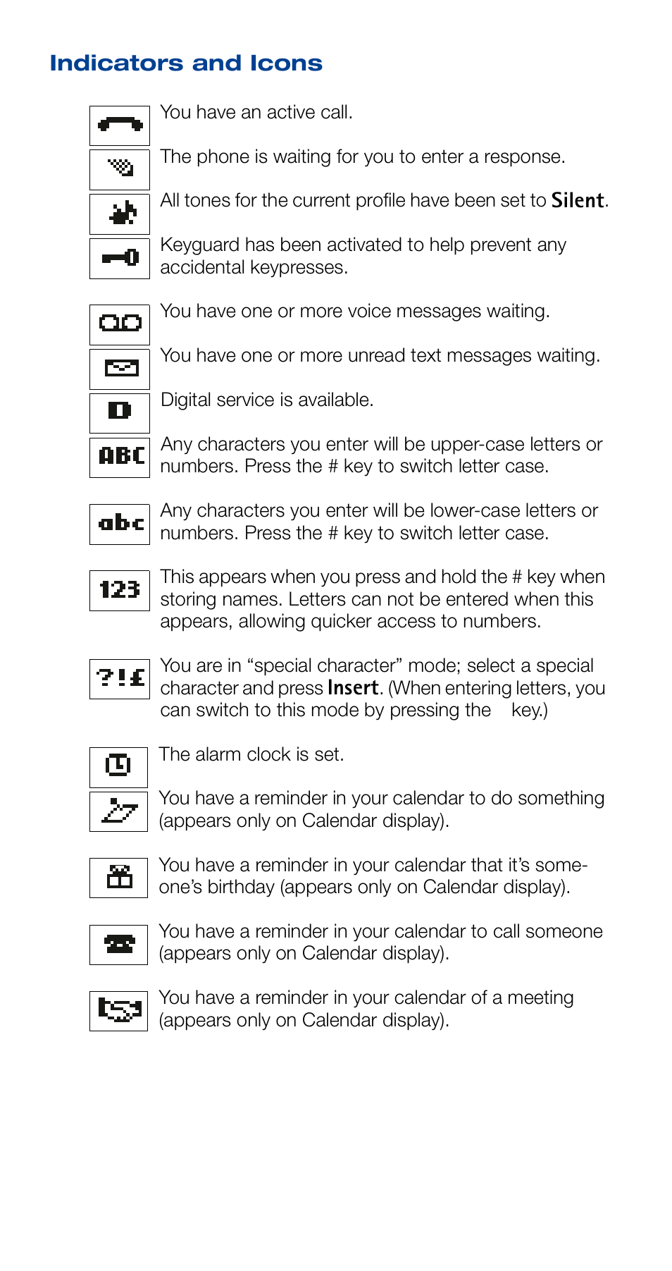 Indicators and icons | Nokia 6160 User Manual | Page 3 / 101