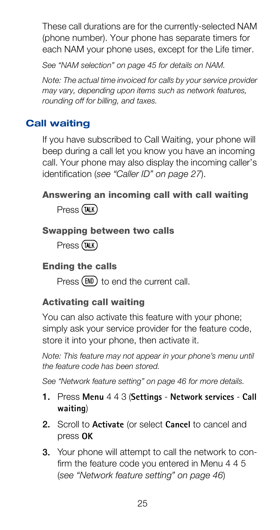 Call waiting | Nokia 6160 User Manual | Page 32 / 101