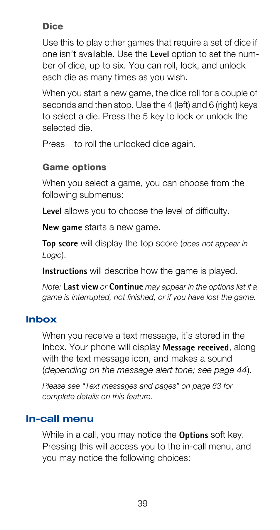 In-call menu | Nokia 6160 User Manual | Page 46 / 101