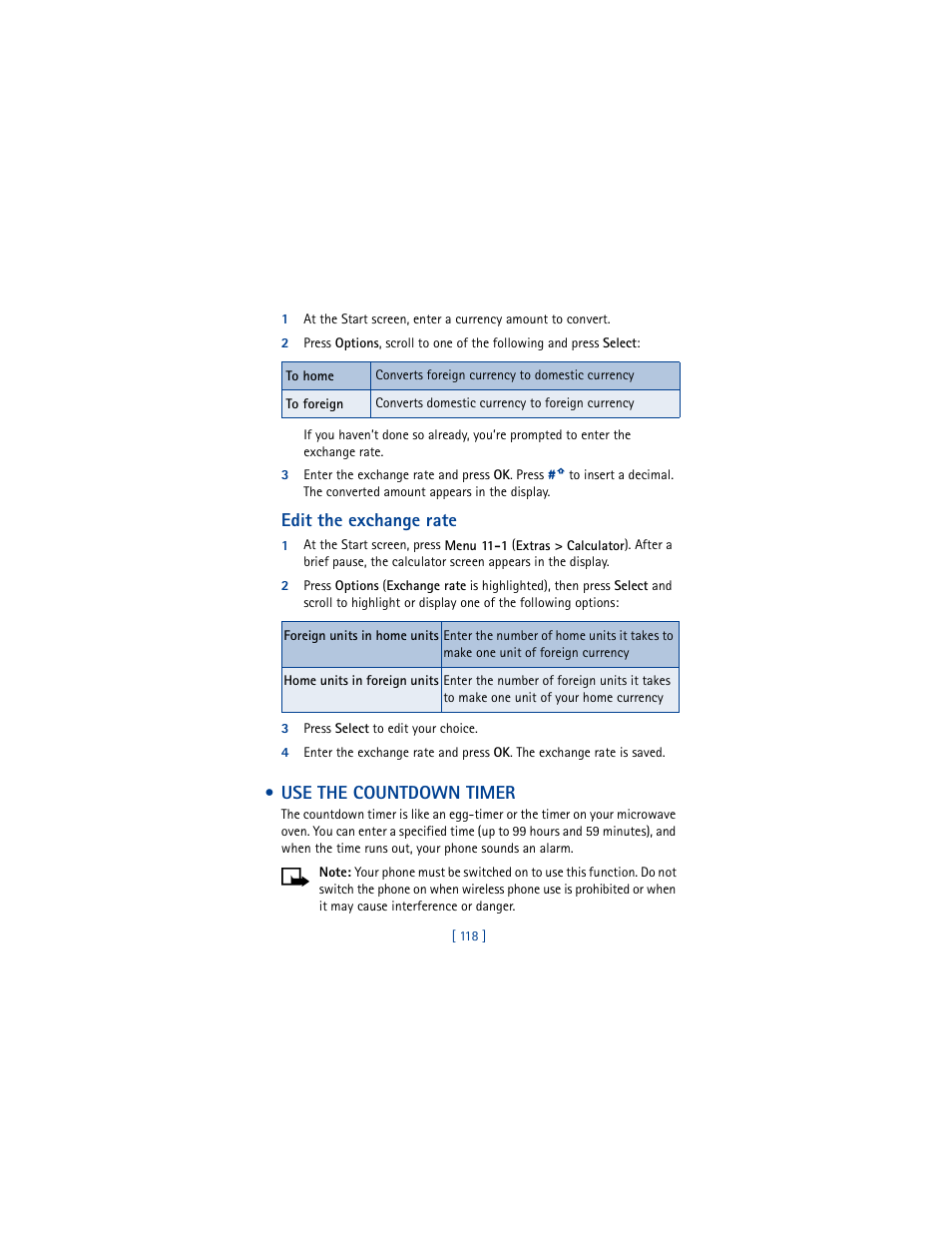 Use the countdown timer | Nokia 6610 User Manual | Page 127 / 185