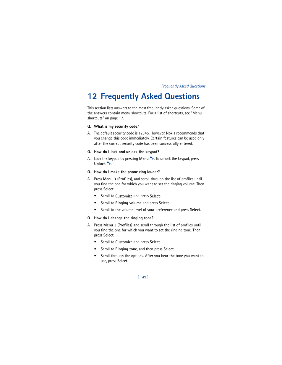 12 frequently asked questions | Nokia 6610 User Manual | Page 158 / 185