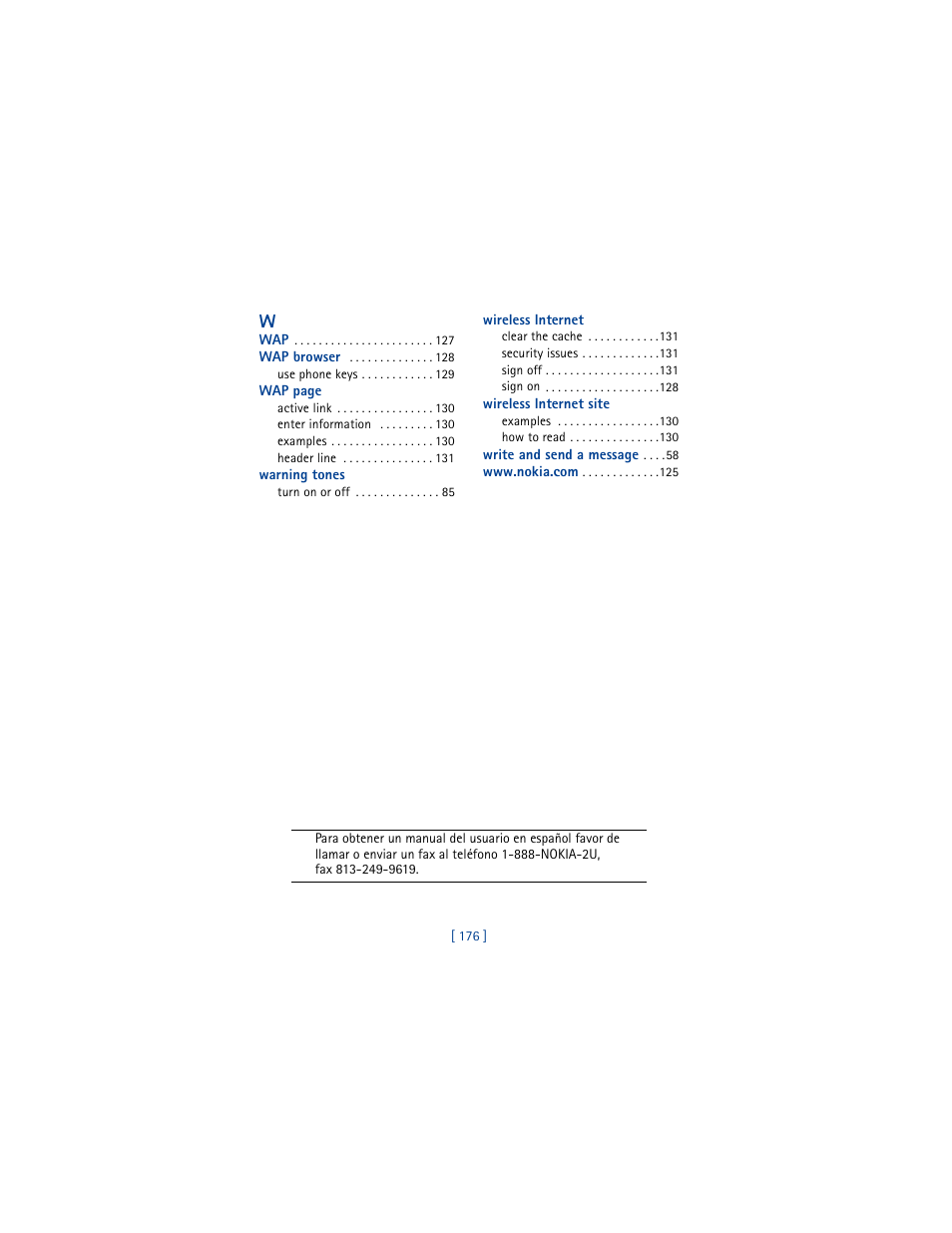 Nokia 6610 User Manual | Page 185 / 185
