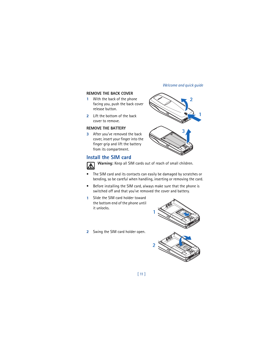 Install the sim card | Nokia 6610 User Manual | Page 20 / 185