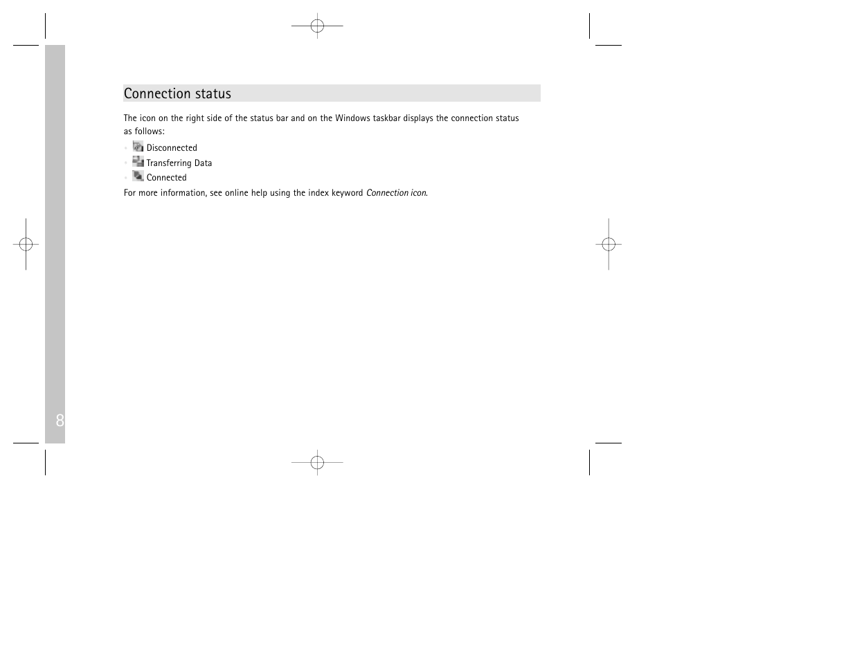 Connection status | Nokia 9290 User Manual | Page 10 / 52