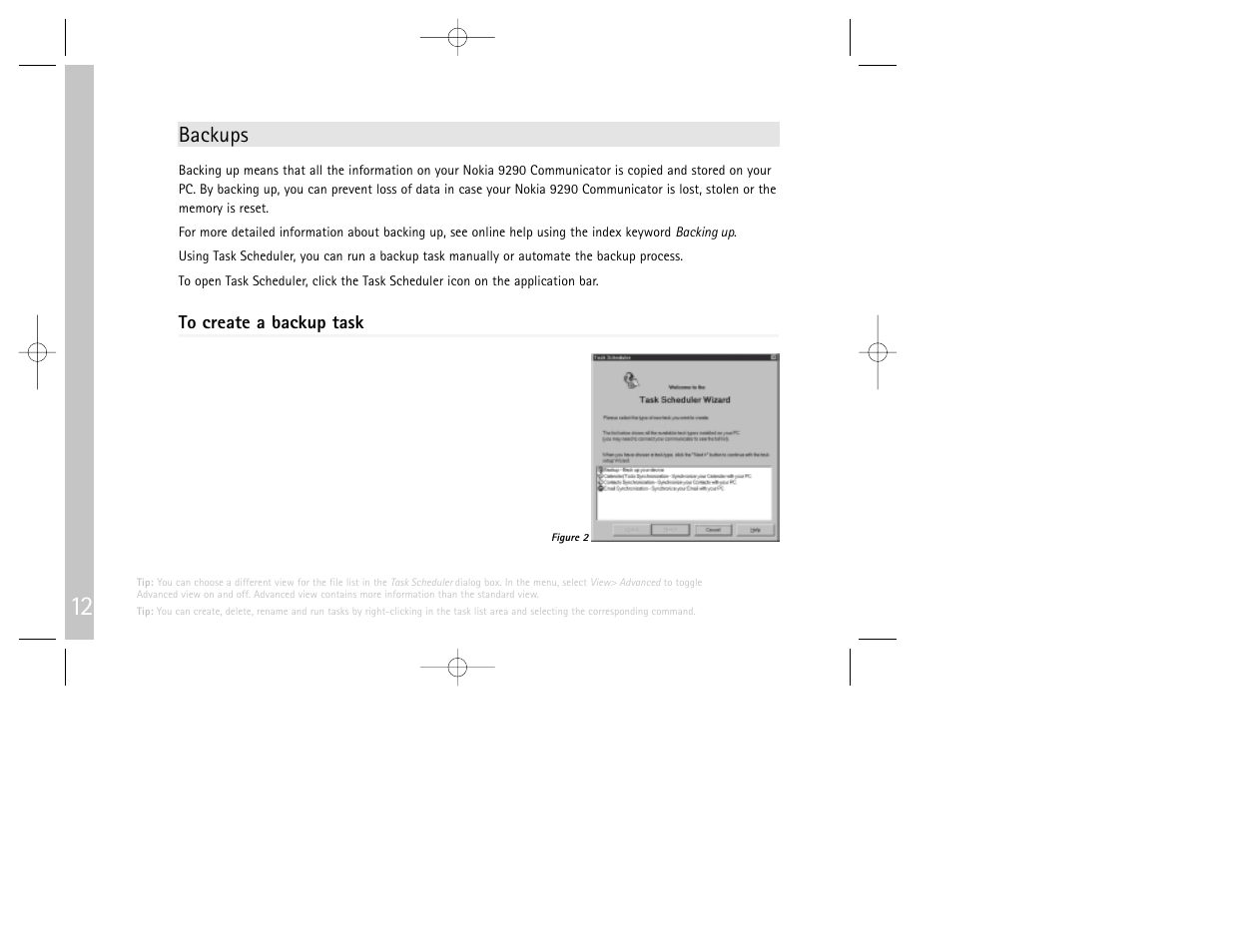 Backups | Nokia 9290 User Manual | Page 14 / 52