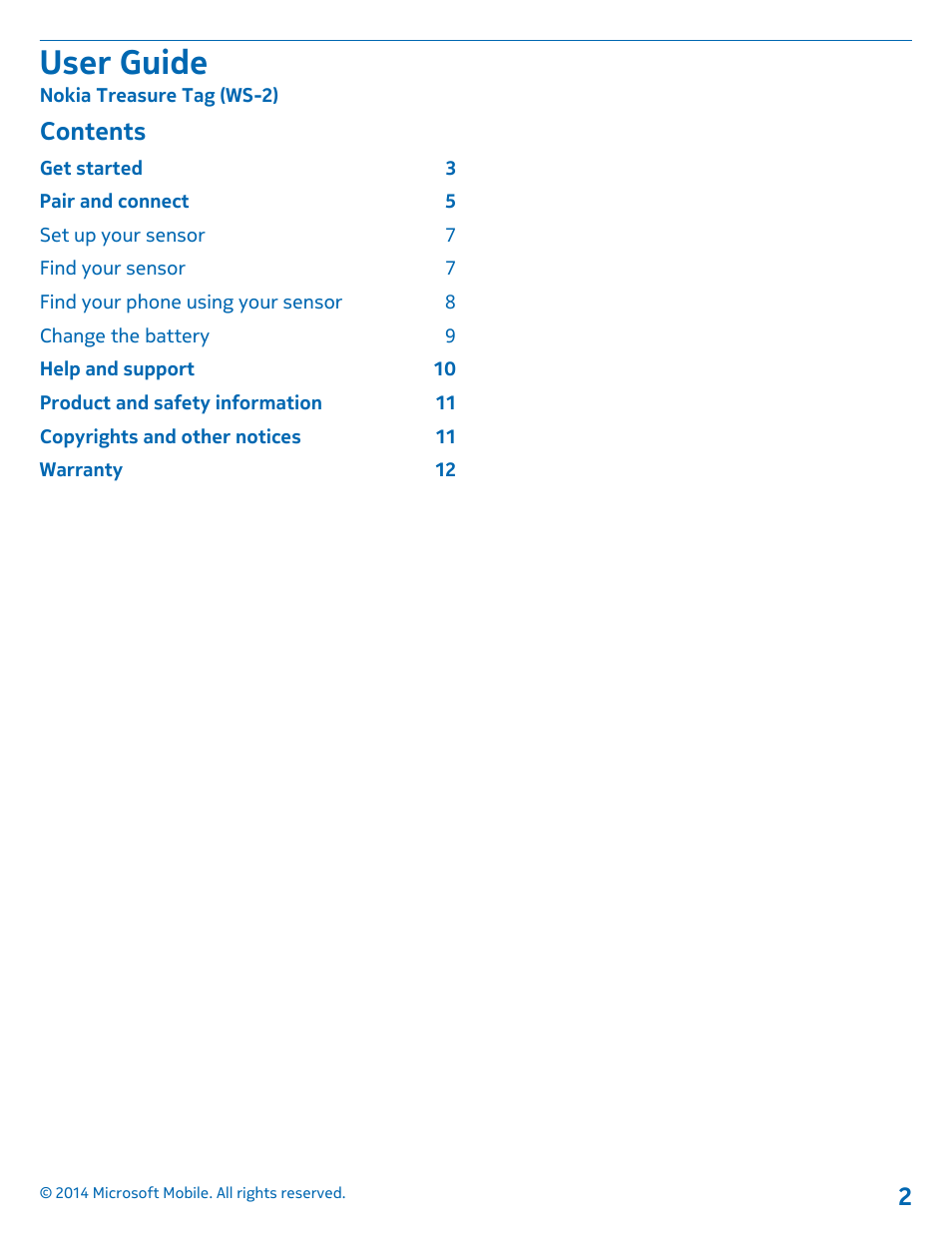 Nokia WS-2 User Manual | Page 2 / 12