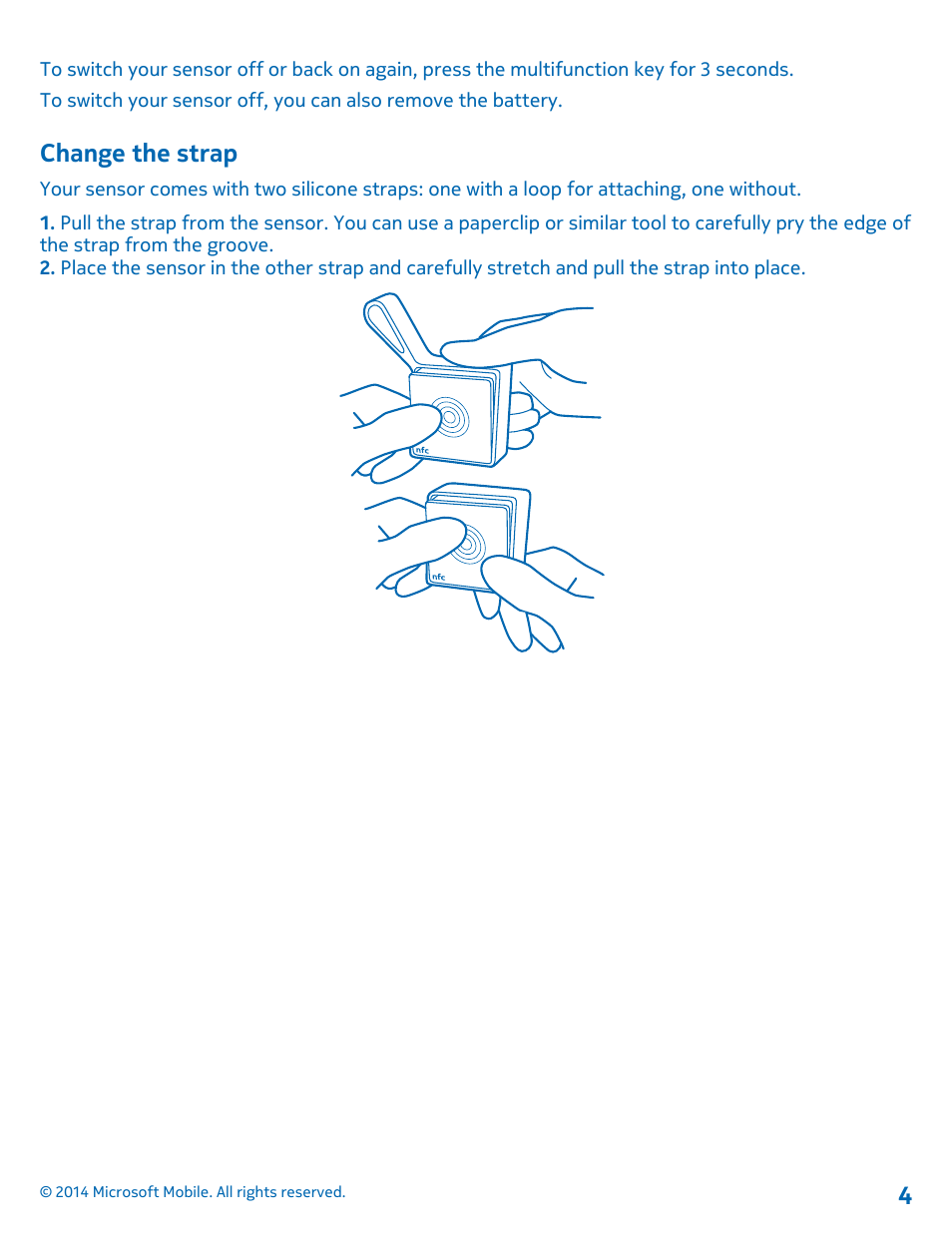 Change the strap | Nokia WS-2 User Manual | Page 4 / 12