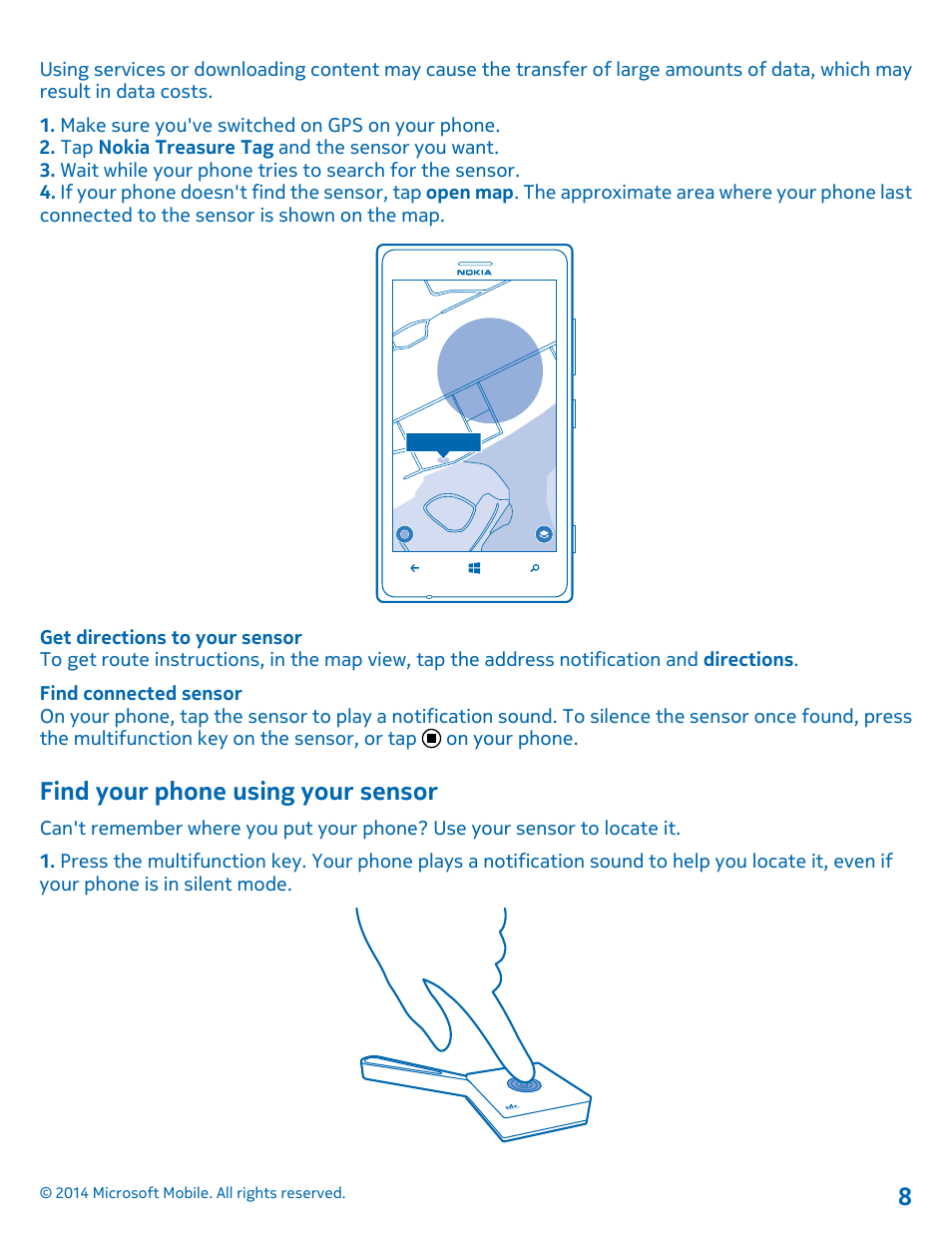 Find your phone using your sensor | Nokia WS-2 User Manual | Page 8 / 12