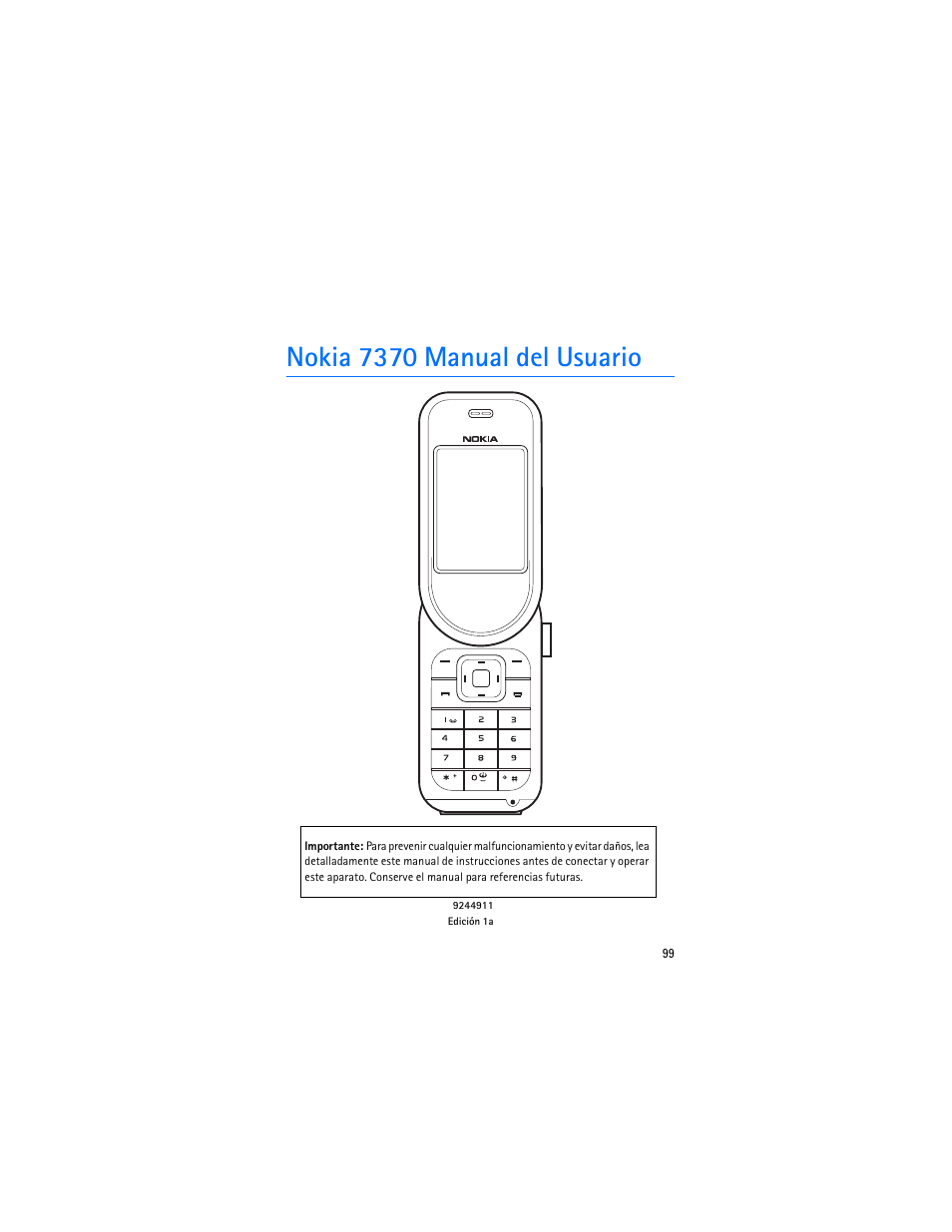 Nokia 7370 manual del usuario | Nokia 7370 User Manual | Page 100 / 201