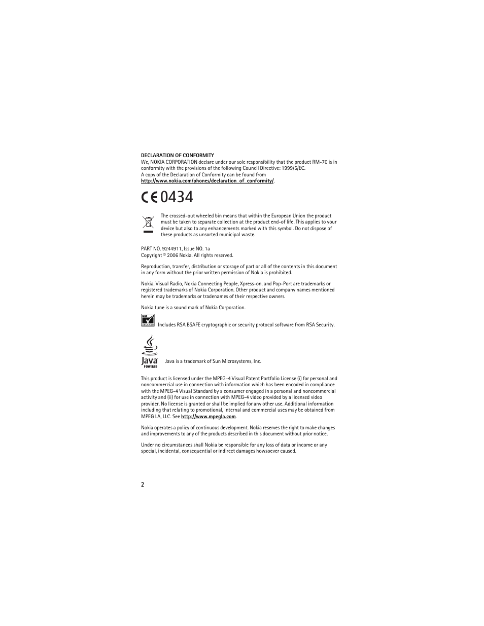 Nokia 7370 User Manual | Page 3 / 201