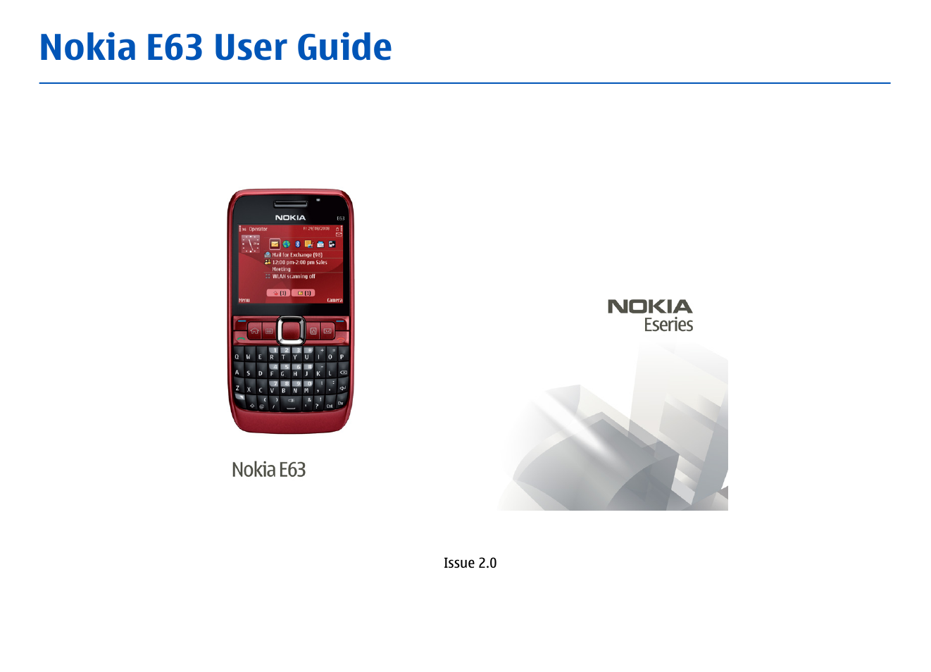 Nokia E63 User Manual | 143 pages