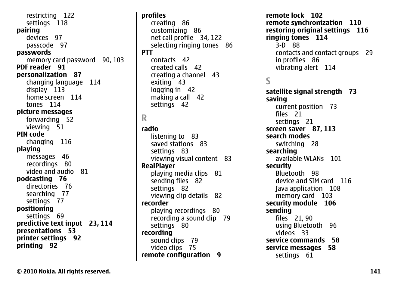 Nokia E63 User Manual | Page 141 / 143