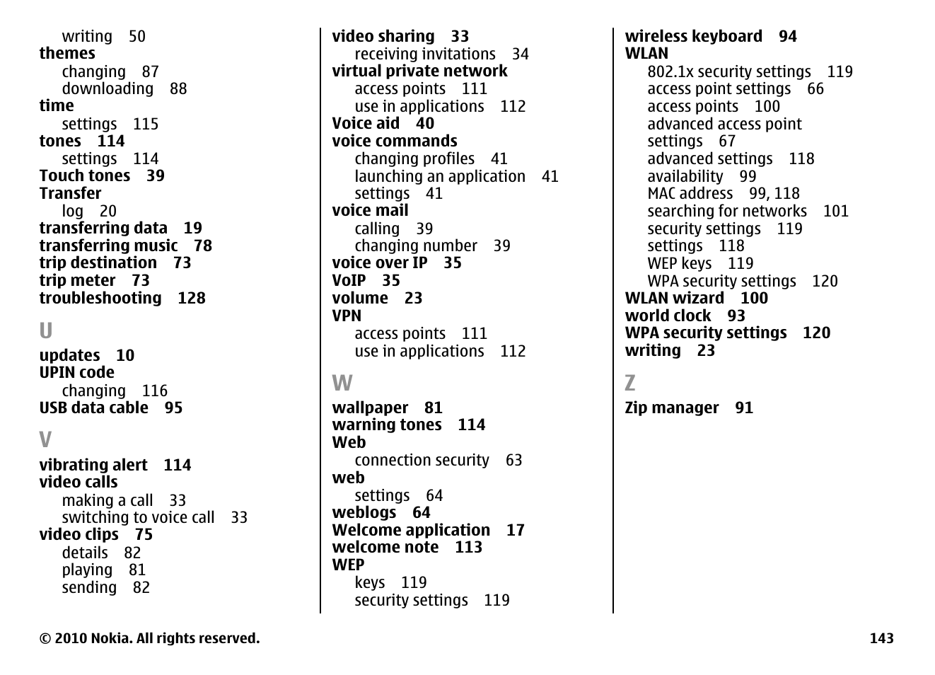 Nokia E63 User Manual | Page 143 / 143