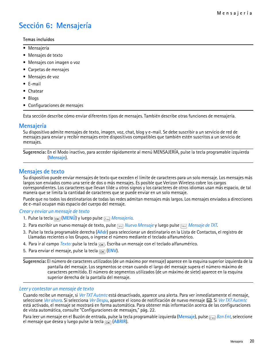 Title - sección 6: mensajería, Title - mensajería, Title - mensajes de texto | Title - crear y enviar un mensaje de texto, Title - leer y contestar un mensaje de texto, Sección 6: mensajería, Mensajería mensajes de texto, Mensajería, Mensajes de texto | Nokia 2705 classic User Manual | Page 74 / 108