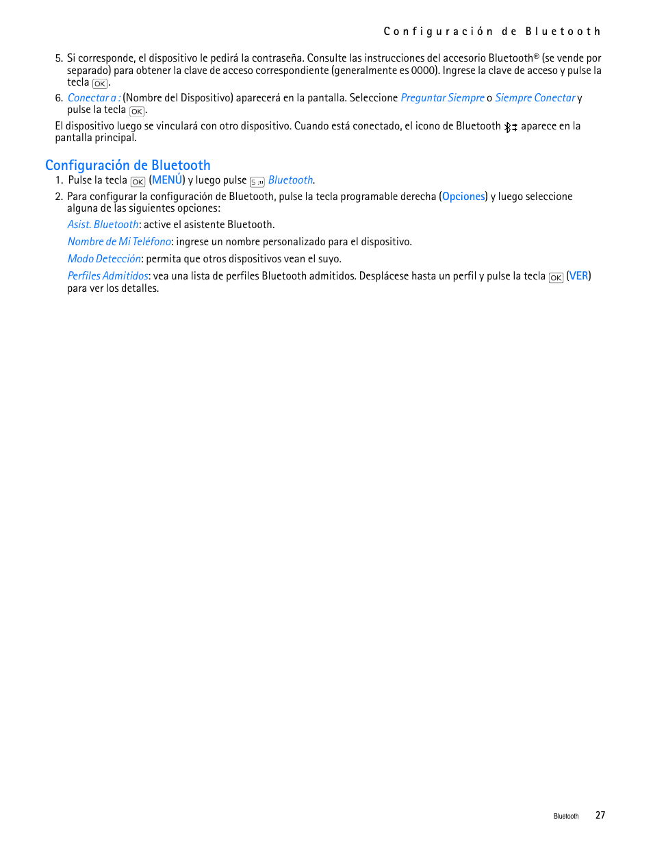 Title - configuración de bluetooth, Configuración de bluetooth | Nokia 2705 classic User Manual | Page 81 / 108