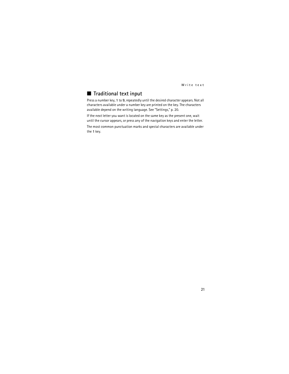 Traditional text input | Nokia 6061 User Manual | Page 22 / 137