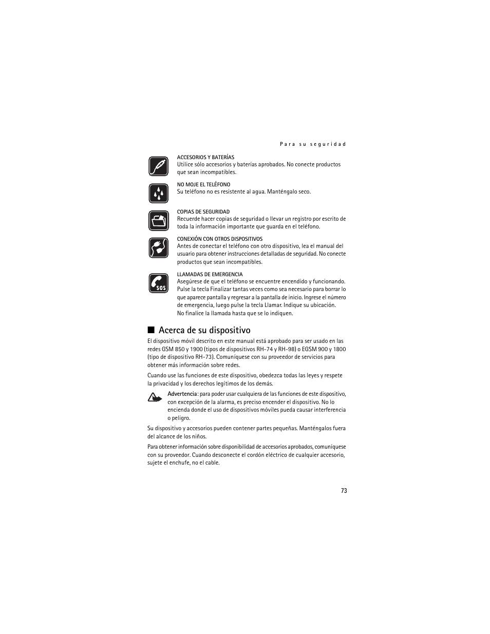 Acerca de su dispositivo | Nokia 6061 User Manual | Page 74 / 137
