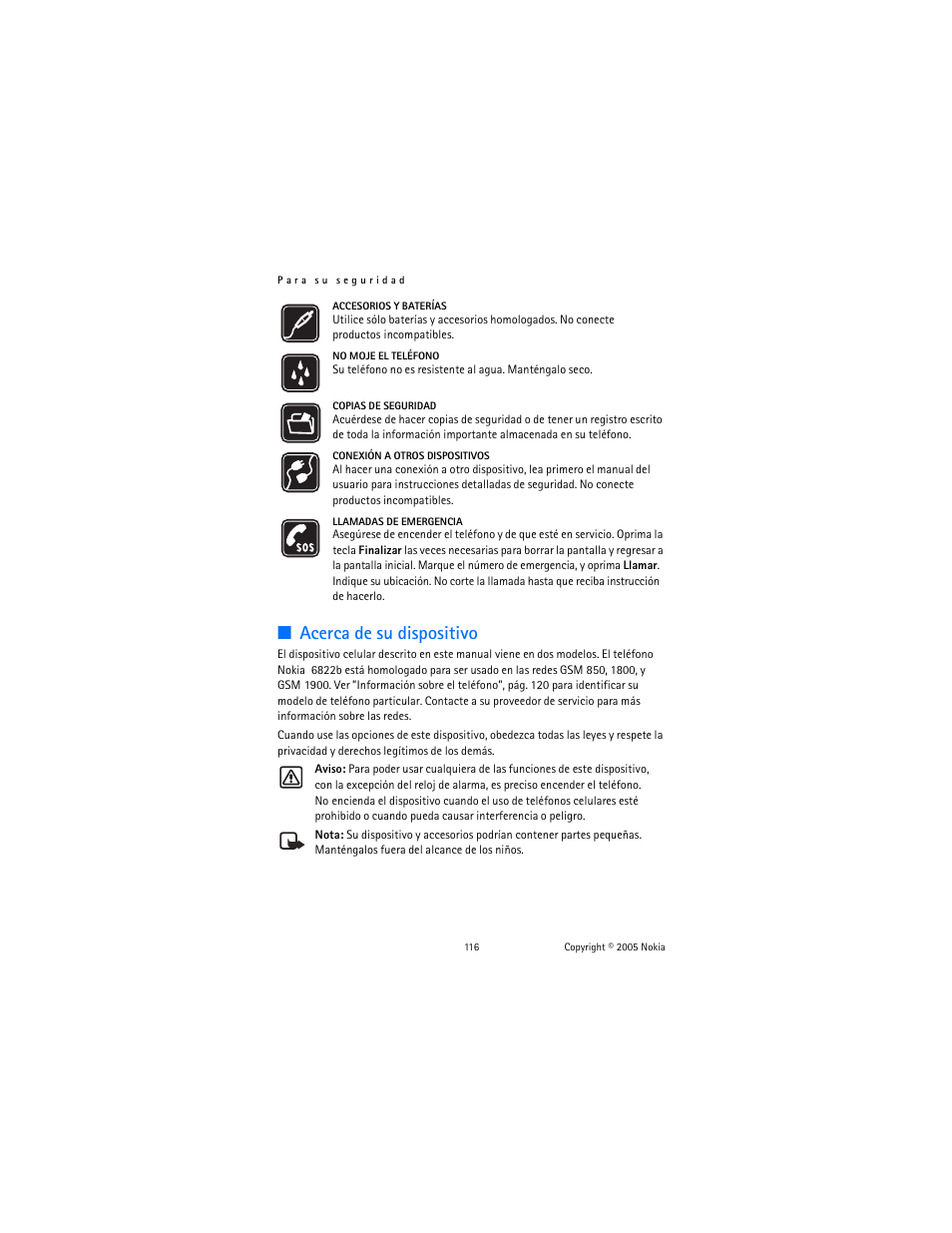 Acerca de su dispositivo | Nokia 6822 User Manual | Page 117 / 225