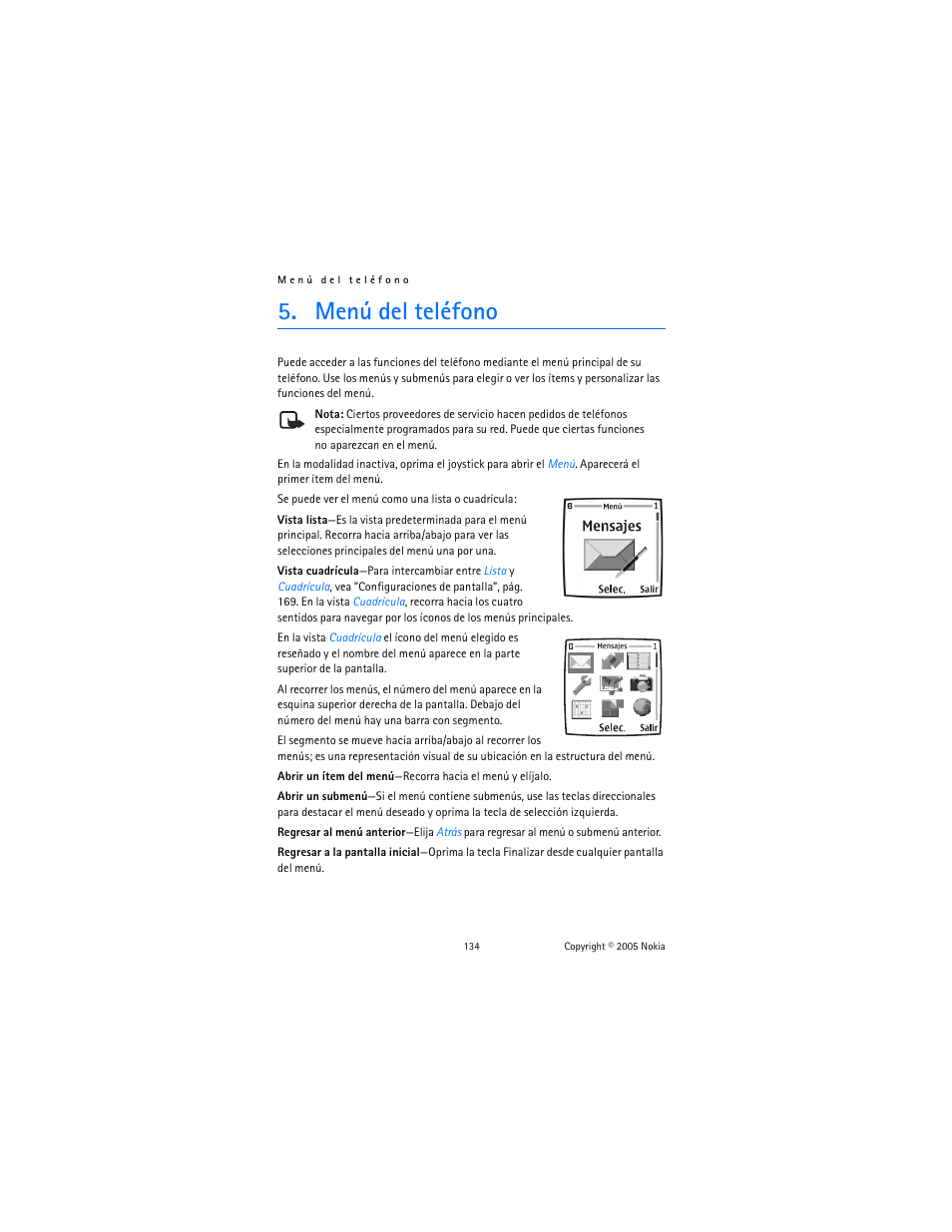 Menú del teléfono | Nokia 6822 User Manual | Page 135 / 225