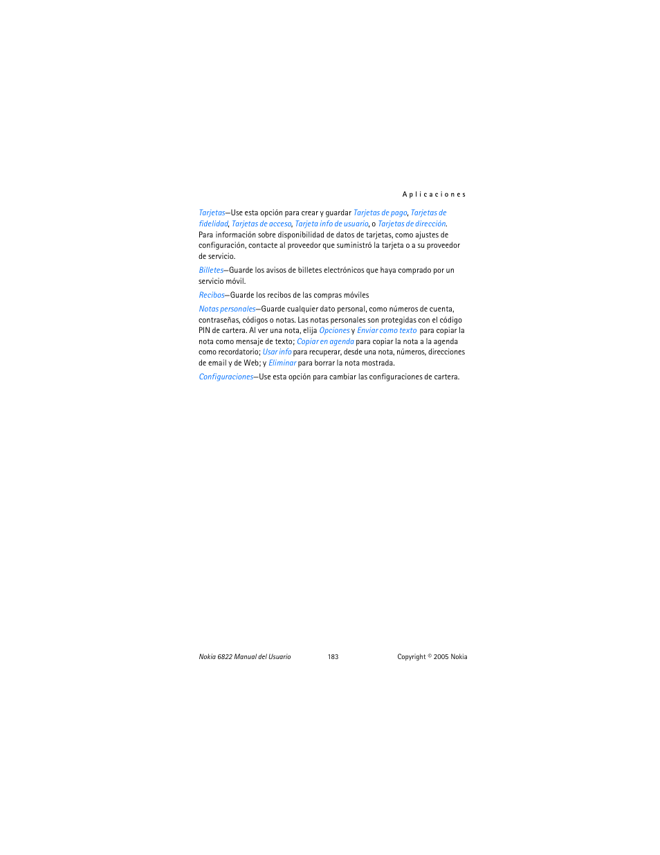 Nokia 6822 User Manual | Page 184 / 225