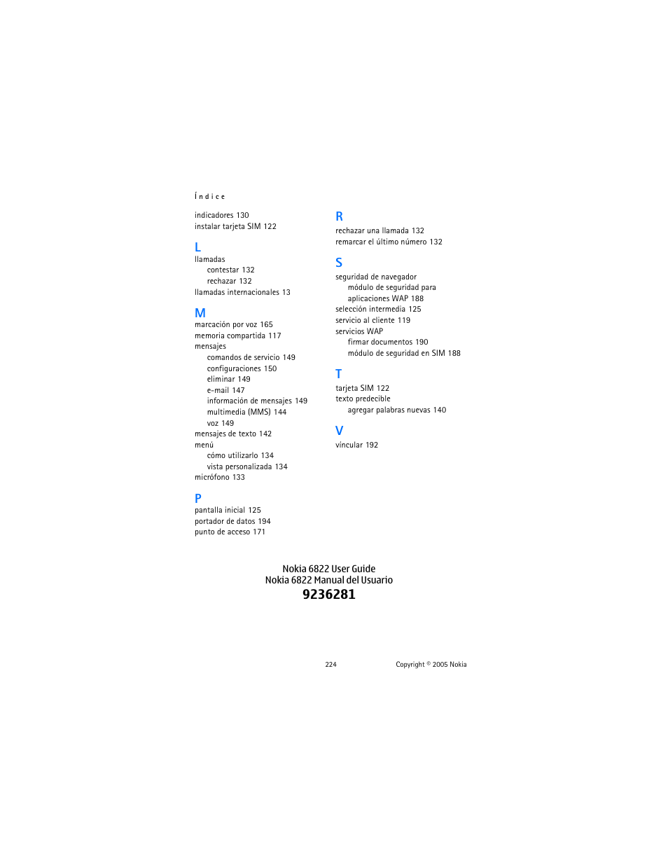 Nokia 6822 User Manual | Page 225 / 225