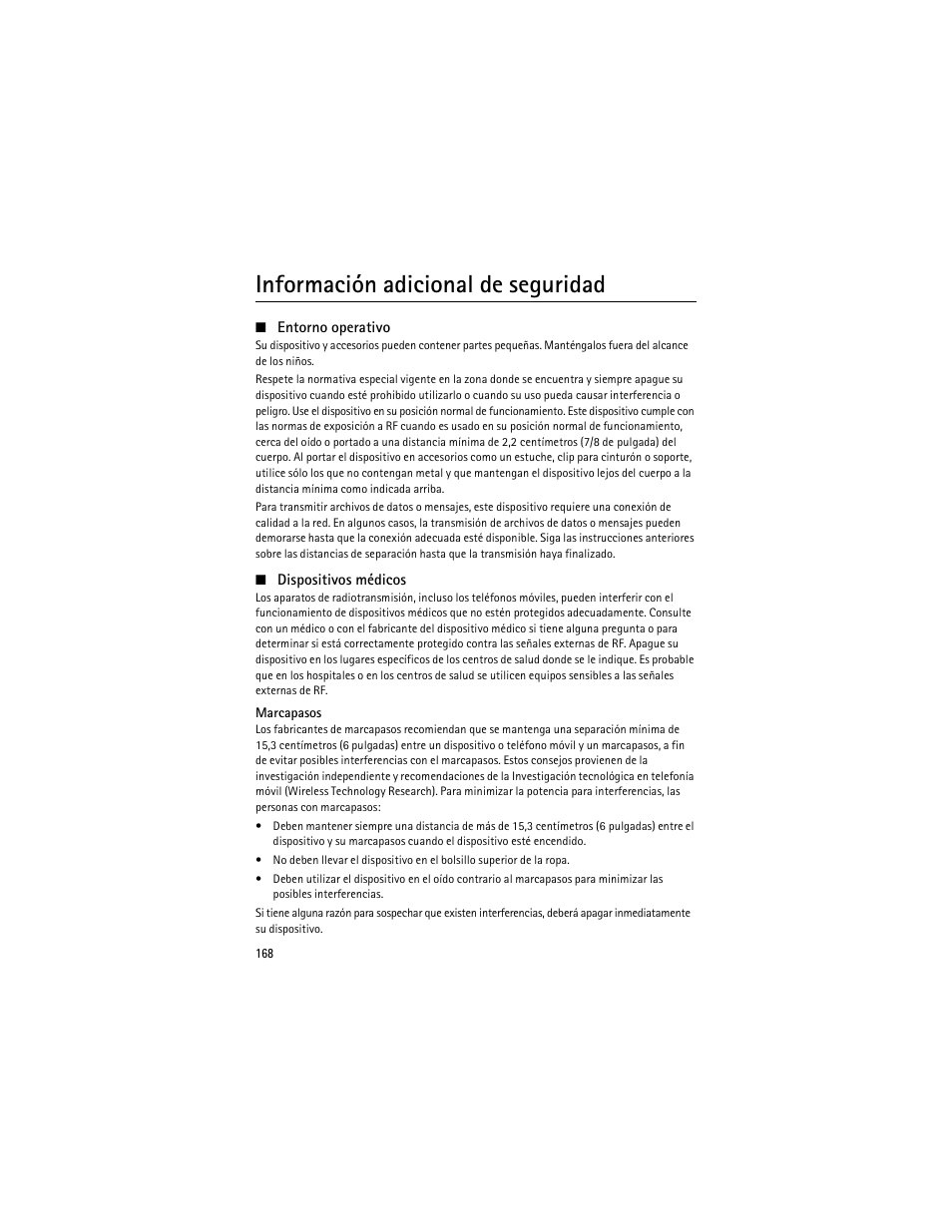 Información adicional de seguridad | Nokia 6275i User Manual | Page 201 / 209