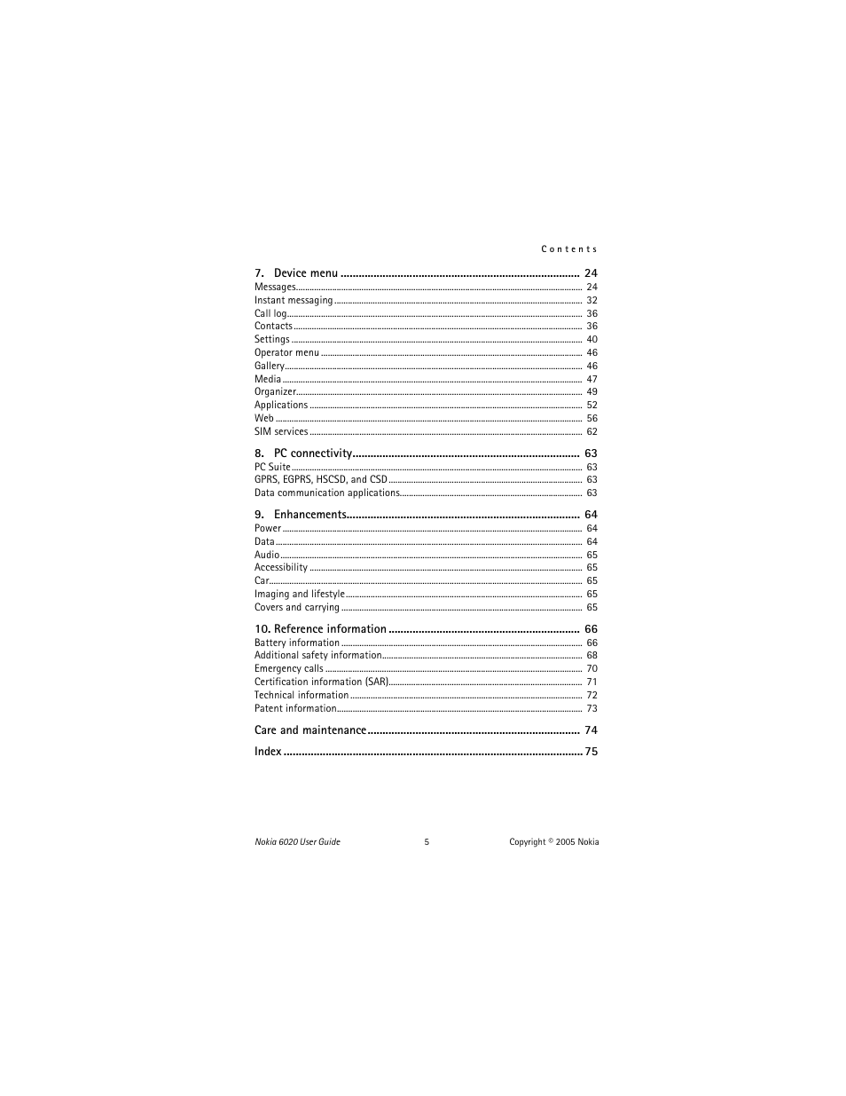 Nokia 6020 User Manual | Page 6 / 161