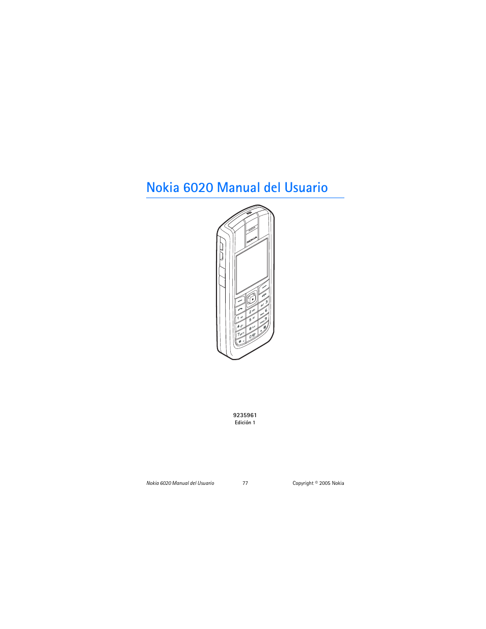 Nokia 6020 manual del usuario | Nokia 6020 User Manual | Page 78 / 161
