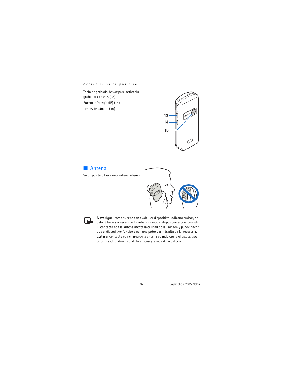 Antena | Nokia 6020 User Manual | Page 93 / 161