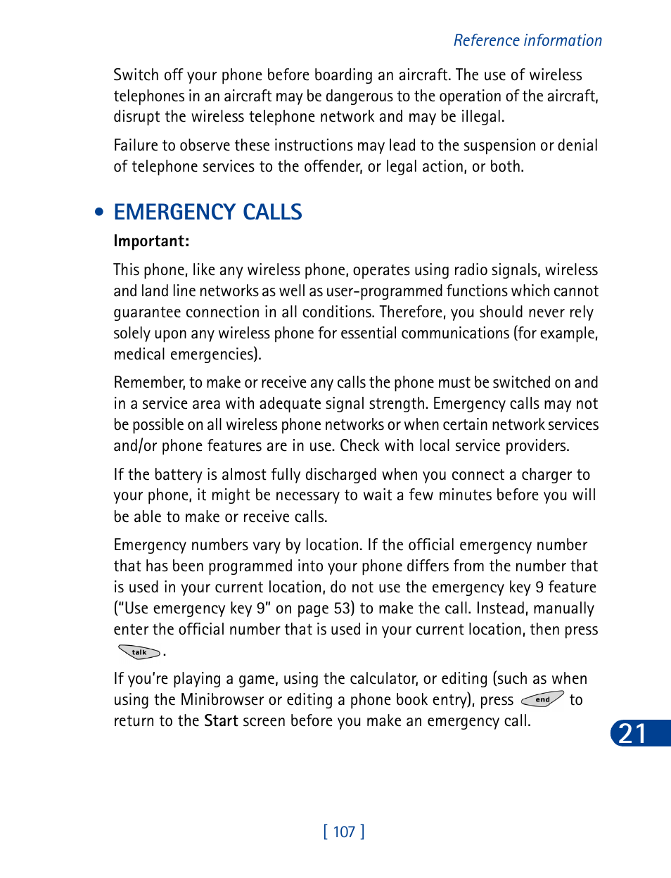Emergency calls | Nokia 3285 User Manual | Page 116 / 145