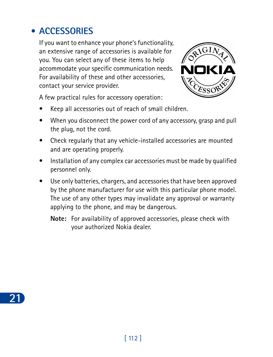 Accessories | Nokia 3285 User Manual | Page 121 / 145