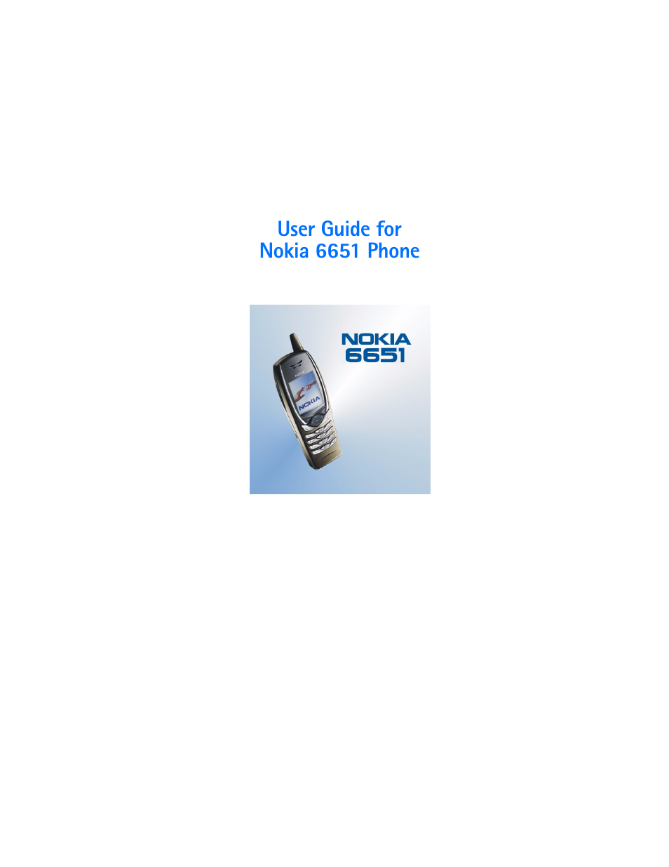 Nokia 6651 User Manual | 130 pages