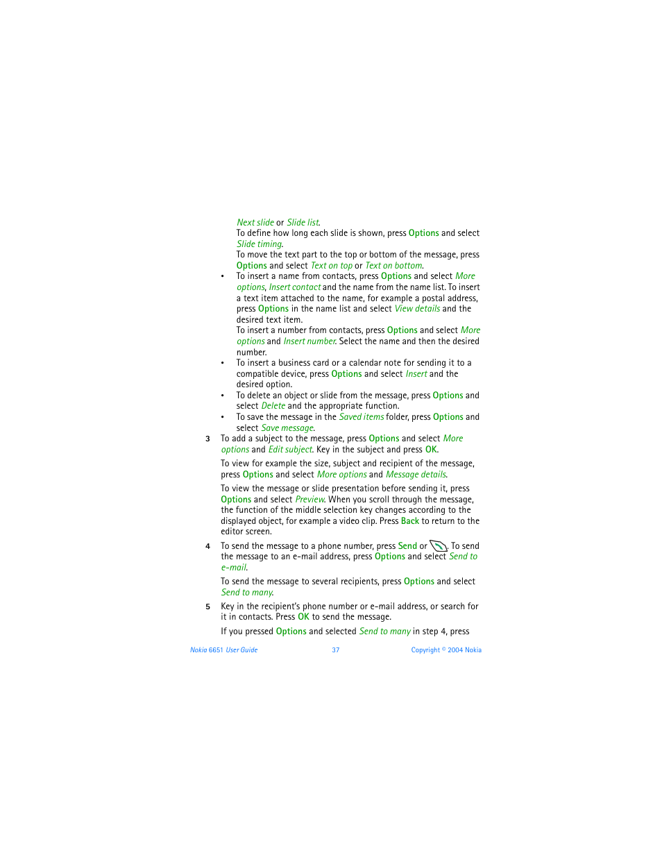 Nokia 6651 User Manual | Page 47 / 130