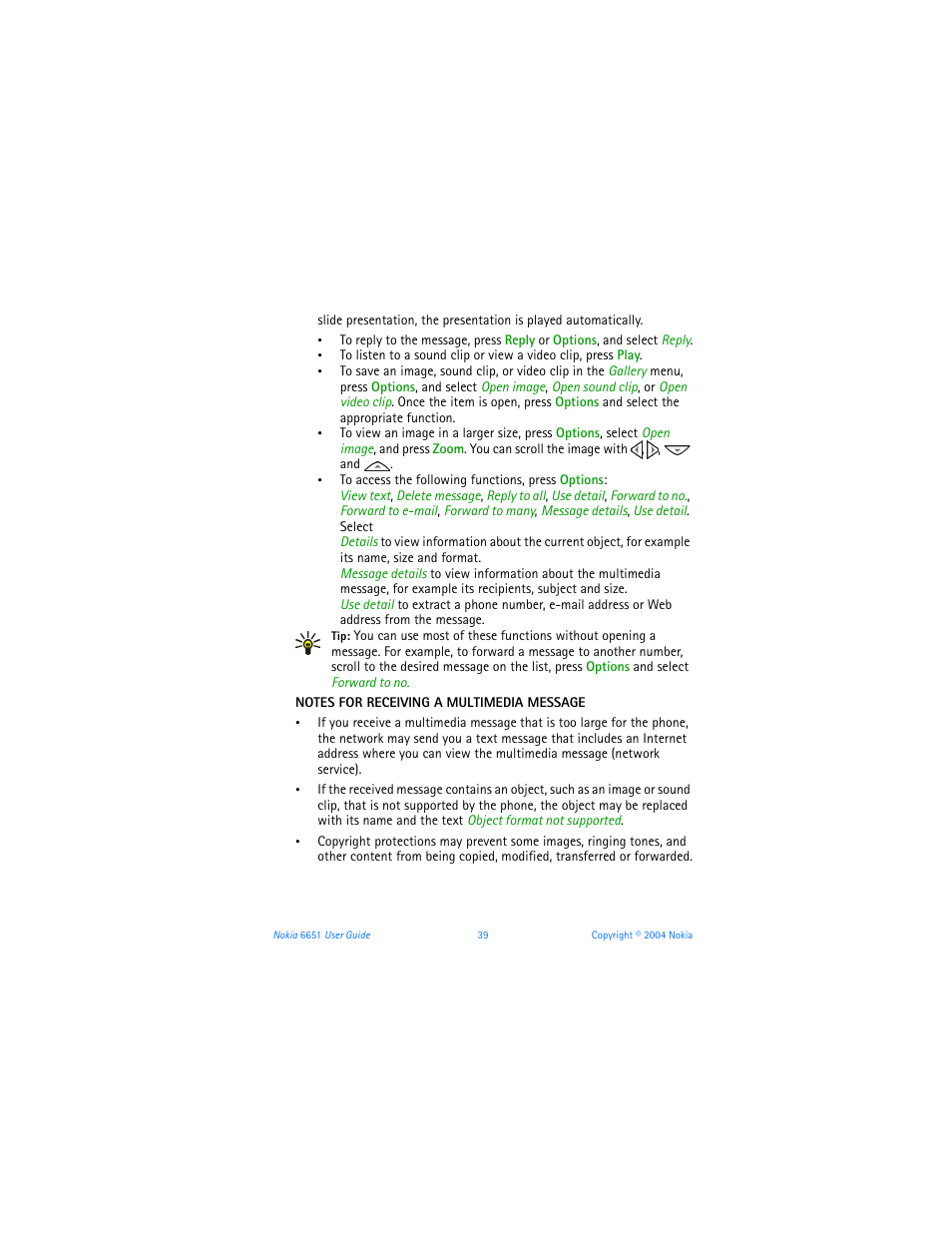 Nokia 6651 User Manual | Page 49 / 130