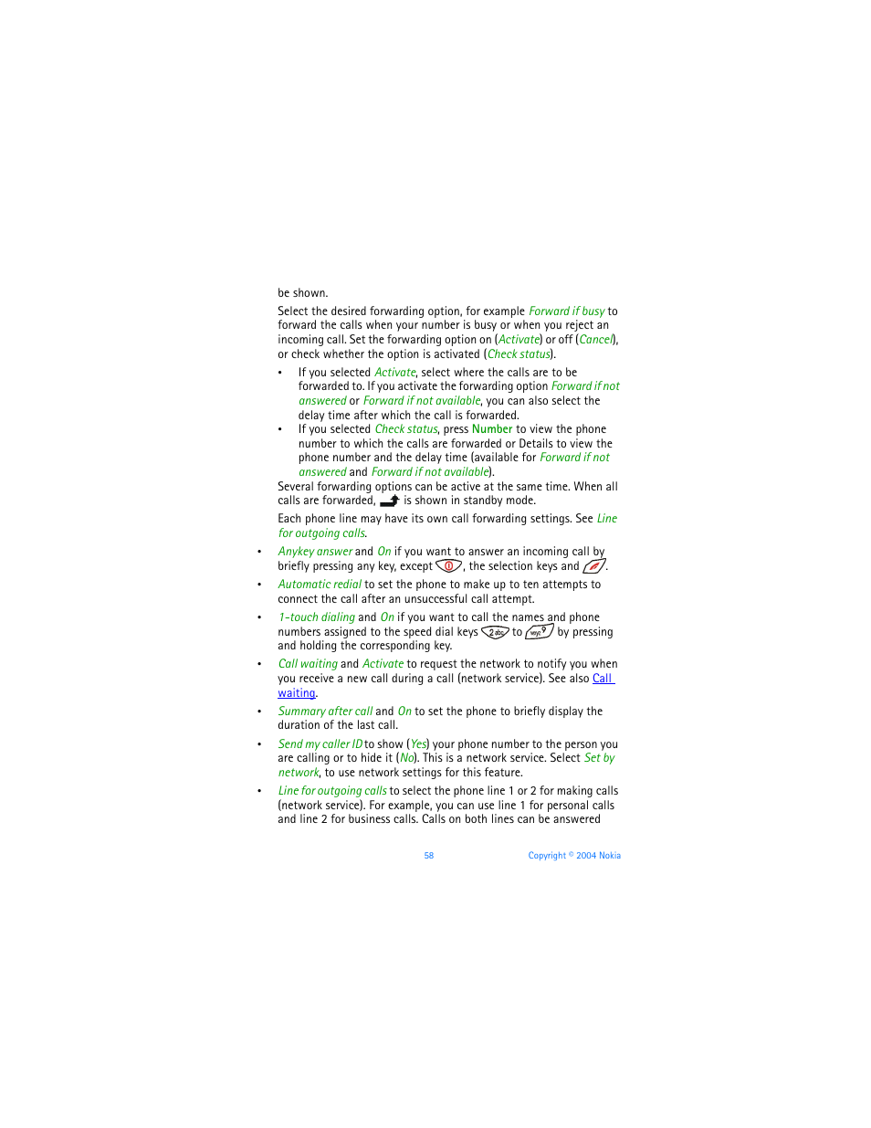 Nokia 6651 User Manual | Page 68 / 130