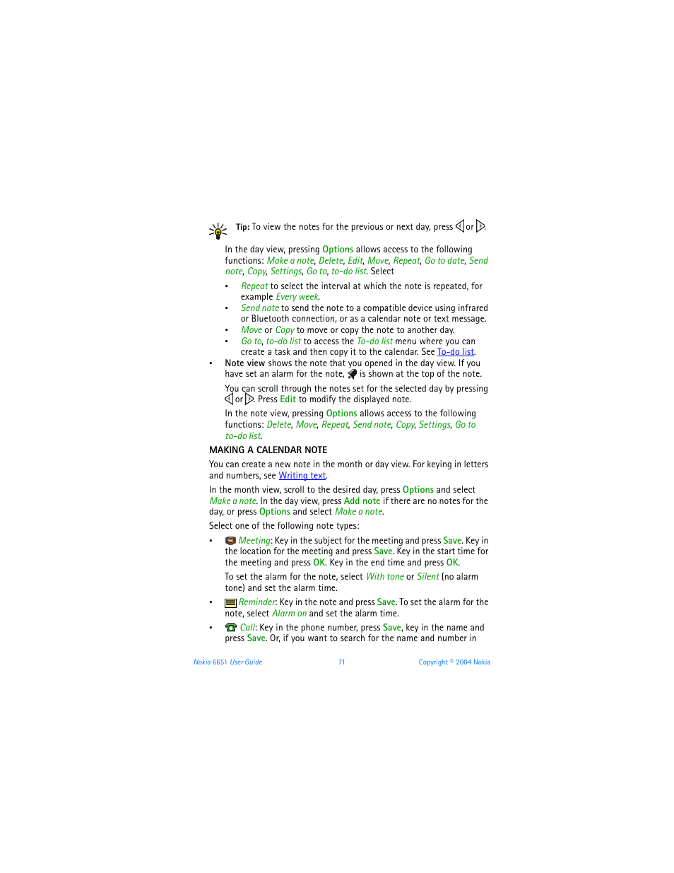 Nokia 6651 User Manual | Page 81 / 130