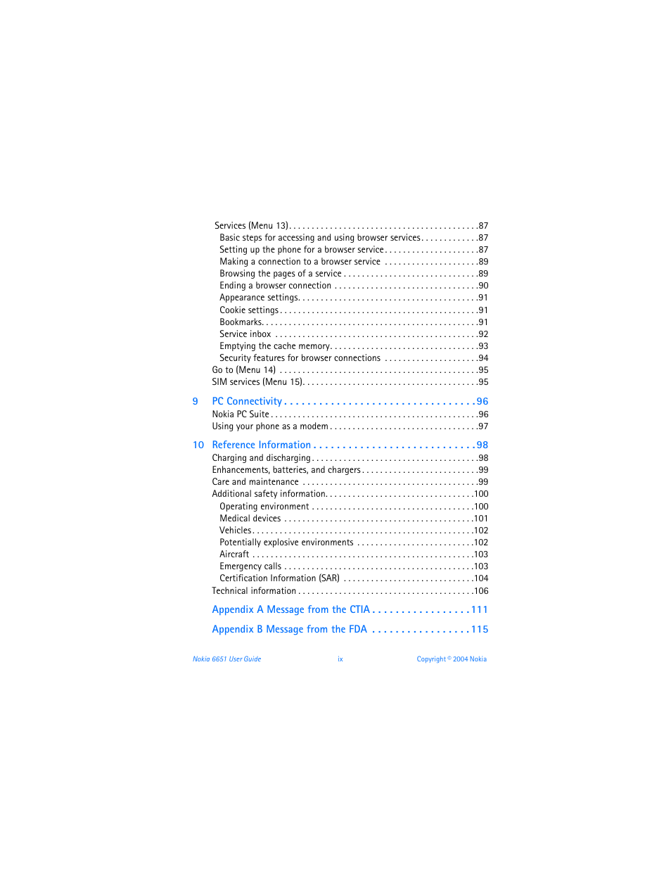 Nokia 6651 User Manual | Page 9 / 130