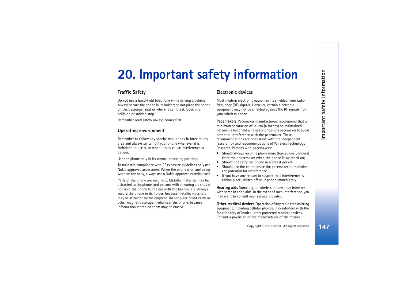 Important safety information | Nokia 3660 User Manual | Page 147 / 157