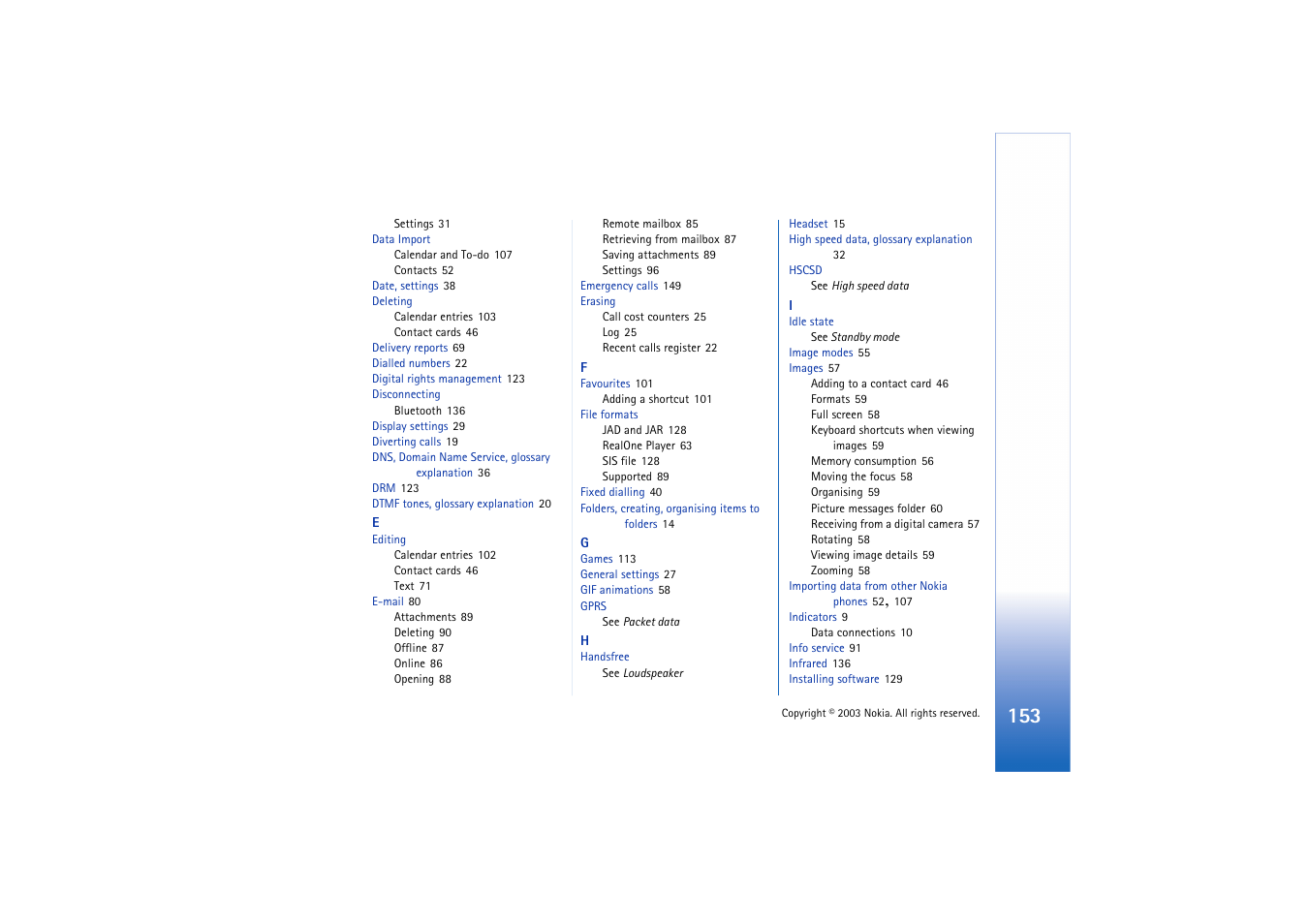 Nokia 3660 User Manual | Page 153 / 157